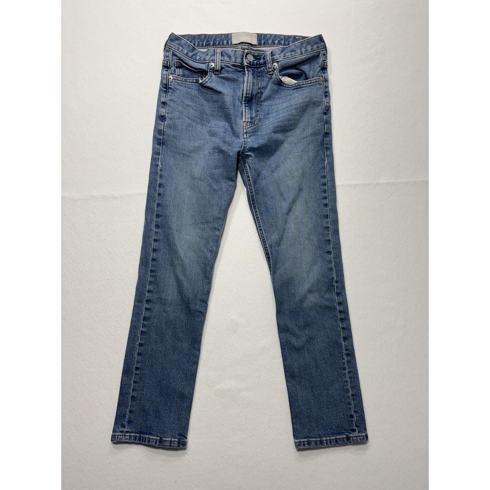 Everlane Jeans Womens 29 Blue Medium Wash Straight Leg Mid Rise Stretch 29x27.5